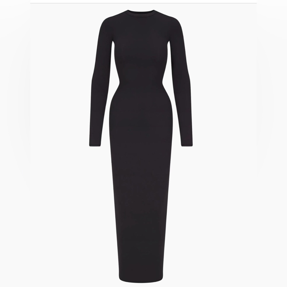 SKIMS Elegant Black Long Sleeve Dress